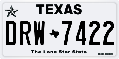 TX license plate DRW7422