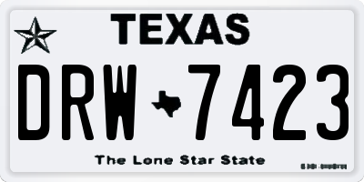 TX license plate DRW7423