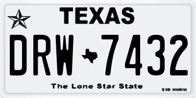 TX license plate DRW7432