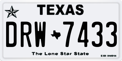 TX license plate DRW7433