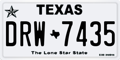 TX license plate DRW7435