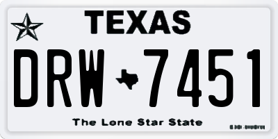 TX license plate DRW7451