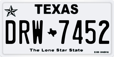 TX license plate DRW7452