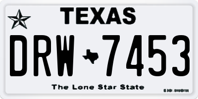 TX license plate DRW7453