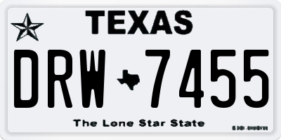 TX license plate DRW7455