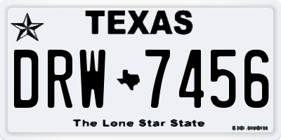 TX license plate DRW7456