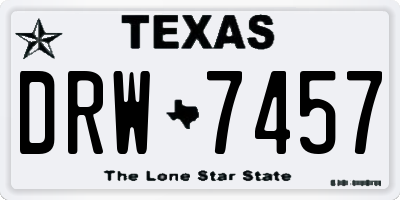 TX license plate DRW7457