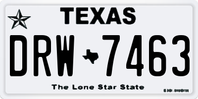 TX license plate DRW7463
