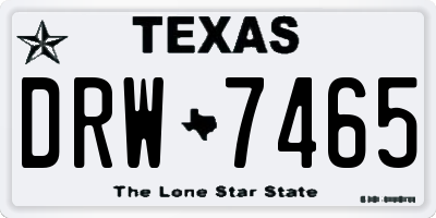 TX license plate DRW7465