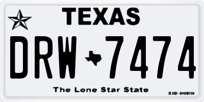 TX license plate DRW7474