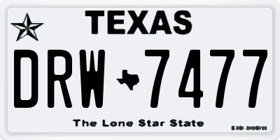 TX license plate DRW7477