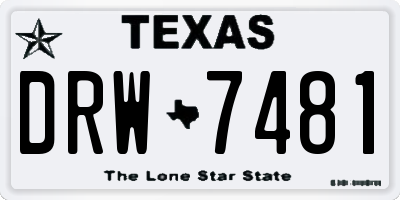 TX license plate DRW7481