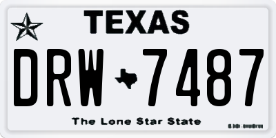 TX license plate DRW7487