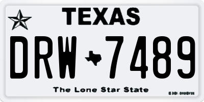 TX license plate DRW7489