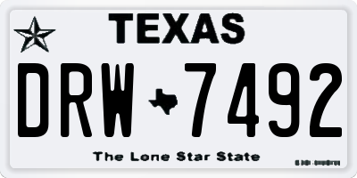 TX license plate DRW7492