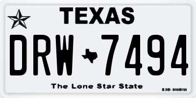 TX license plate DRW7494