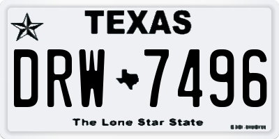 TX license plate DRW7496