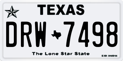 TX license plate DRW7498