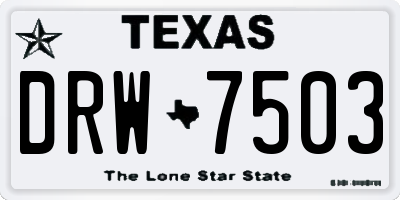 TX license plate DRW7503