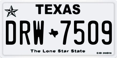 TX license plate DRW7509