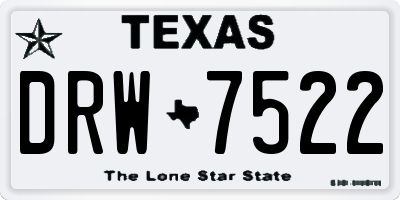 TX license plate DRW7522