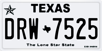 TX license plate DRW7525