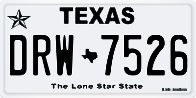 TX license plate DRW7526