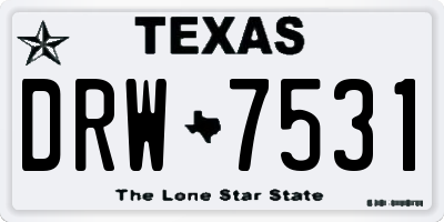 TX license plate DRW7531