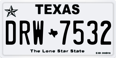 TX license plate DRW7532