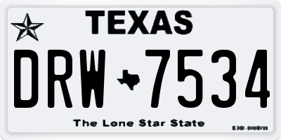 TX license plate DRW7534