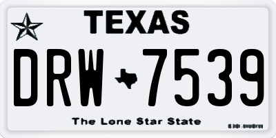 TX license plate DRW7539