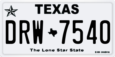 TX license plate DRW7540