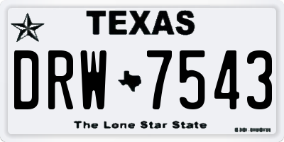 TX license plate DRW7543