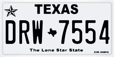 TX license plate DRW7554