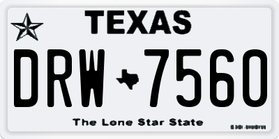 TX license plate DRW7560
