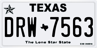 TX license plate DRW7563
