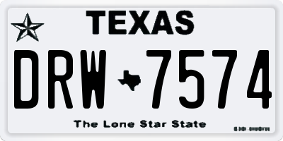 TX license plate DRW7574