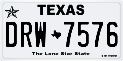TX license plate DRW7576