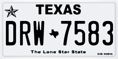 TX license plate DRW7583