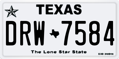 TX license plate DRW7584