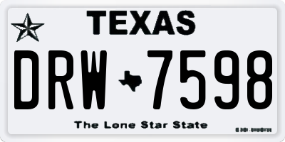 TX license plate DRW7598