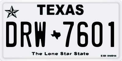 TX license plate DRW7601