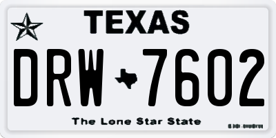 TX license plate DRW7602