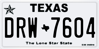 TX license plate DRW7604