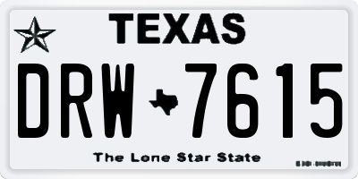 TX license plate DRW7615