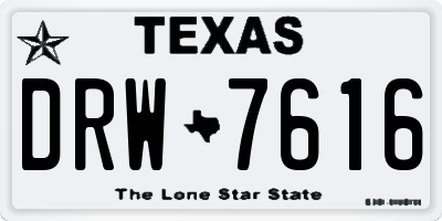 TX license plate DRW7616