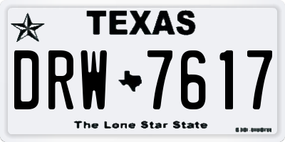 TX license plate DRW7617