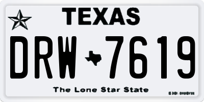 TX license plate DRW7619