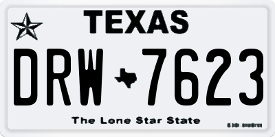 TX license plate DRW7623