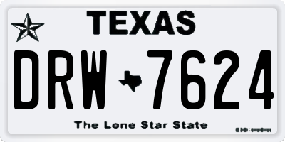 TX license plate DRW7624